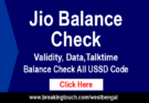 Jio Balance Check Code